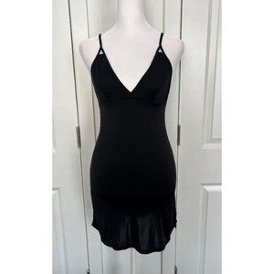 Victoria's Secret Black Slip Dress Stretch Triangle adjustable Strap size S